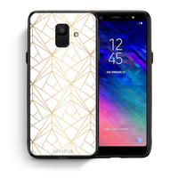Thumbnail for Θήκη Samsung A6 2018 Luxury White Geometric από τη Smartfits με σχέδιο στο πίσω μέρος και μαύρο περίβλημα | Samsung A6 2018 Luxury White Geometric case with colorful back and black bezels