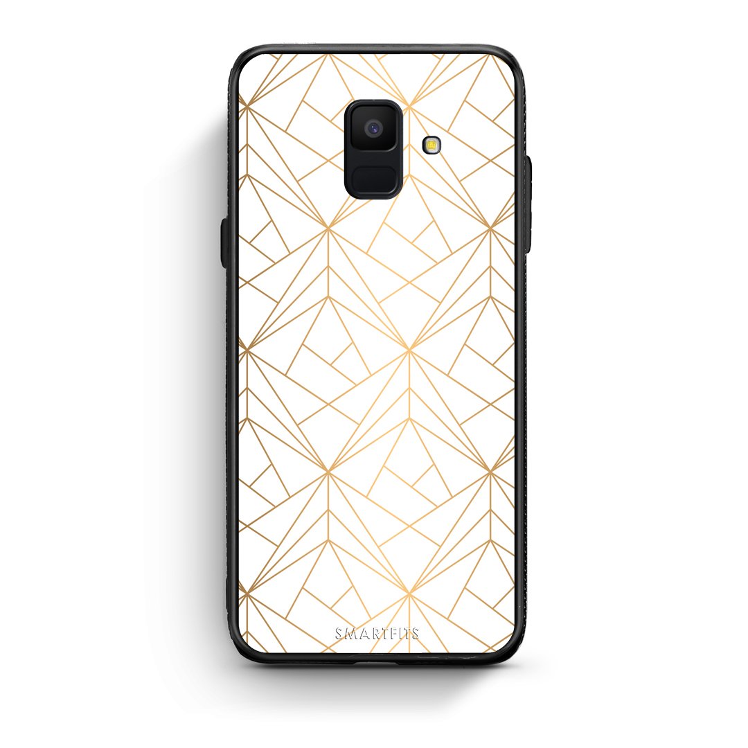 111 - samsung galaxy A6  Luxury White Geometric case, cover, bumper