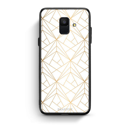 111 - samsung galaxy A6  Luxury White Geometric case, cover, bumper