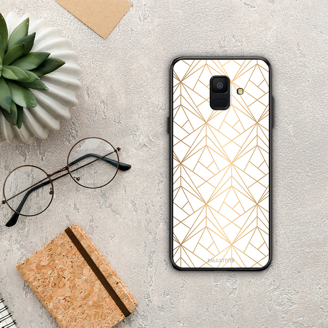 Geometric Luxury White - Samsung Galaxy A6 2018 θήκη