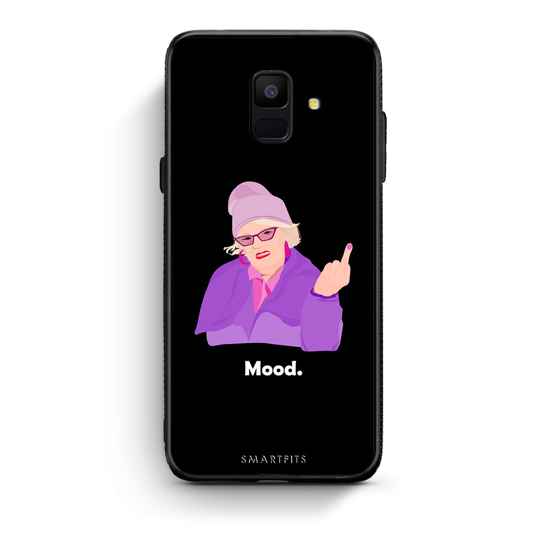samsung A6 Grandma Mood Black θήκη από τη Smartfits με σχέδιο στο πίσω μέρος και μαύρο περίβλημα | Smartphone case with colorful back and black bezels by Smartfits