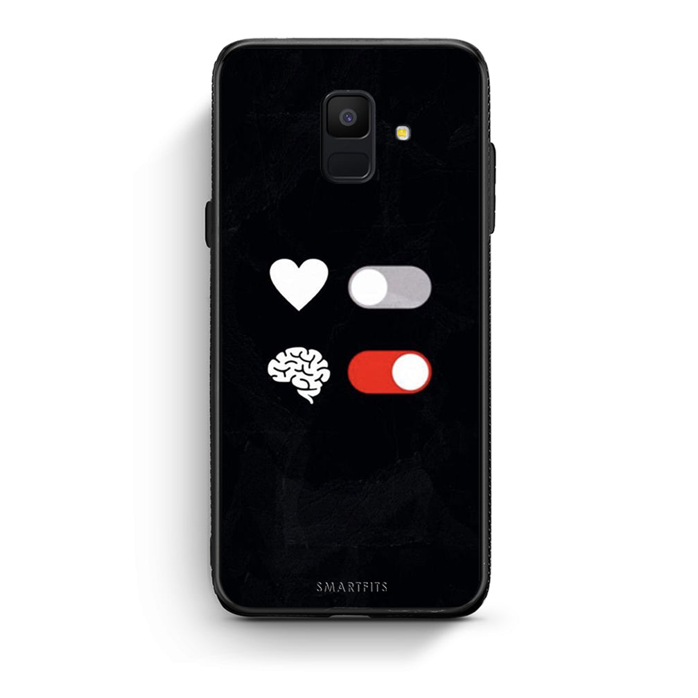 samsung A6 Heart Vs Brain Θήκη Αγίου Βαλεντίνου από τη Smartfits με σχέδιο στο πίσω μέρος και μαύρο περίβλημα | Smartphone case with colorful back and black bezels by Smartfits