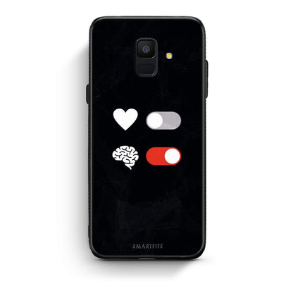 samsung A6 Heart Vs Brain Θήκη Αγίου Βαλεντίνου από τη Smartfits με σχέδιο στο πίσω μέρος και μαύρο περίβλημα | Smartphone case with colorful back and black bezels by Smartfits