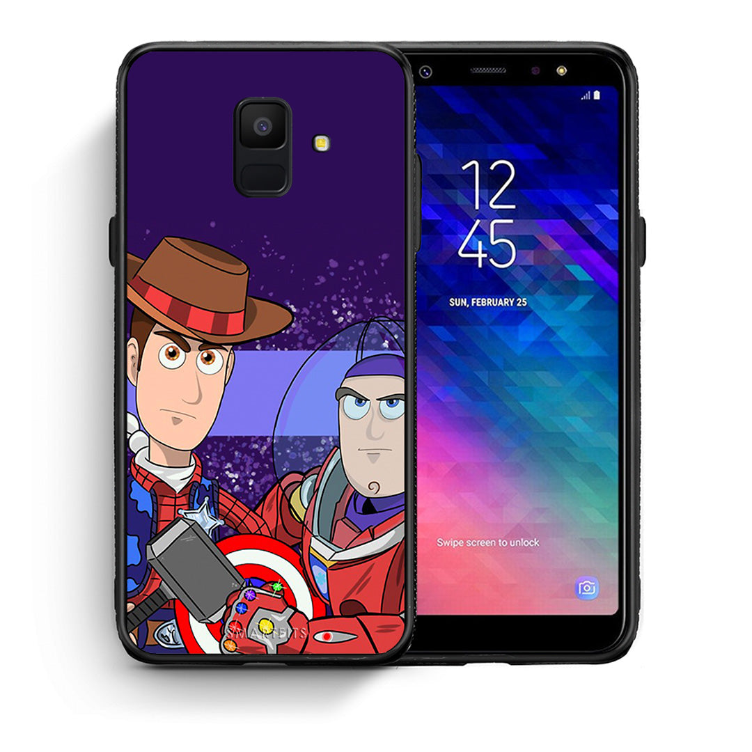 Θήκη Samsung A6 2018 Infinity Story από τη Smartfits με σχέδιο στο πίσω μέρος και μαύρο περίβλημα | Samsung A6 2018 Infinity Story case with colorful back and black bezels
