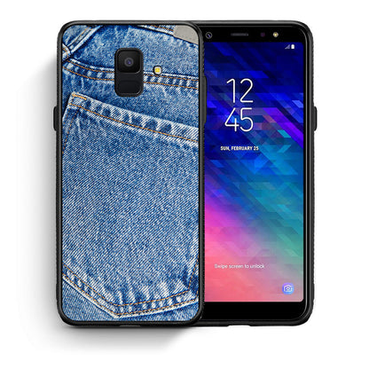 Θήκη Samsung A6 2018 Jeans Pocket από τη Smartfits με σχέδιο στο πίσω μέρος και μαύρο περίβλημα | Samsung A6 2018 Jeans Pocket case with colorful back and black bezels