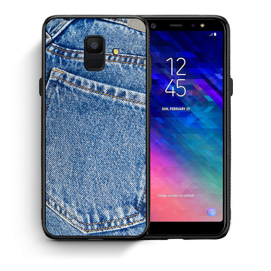 Θήκη Samsung A6 2018 Jeans Pocket από τη Smartfits με σχέδιο στο πίσω μέρος και μαύρο περίβλημα | Samsung A6 2018 Jeans Pocket case with colorful back and black bezels
