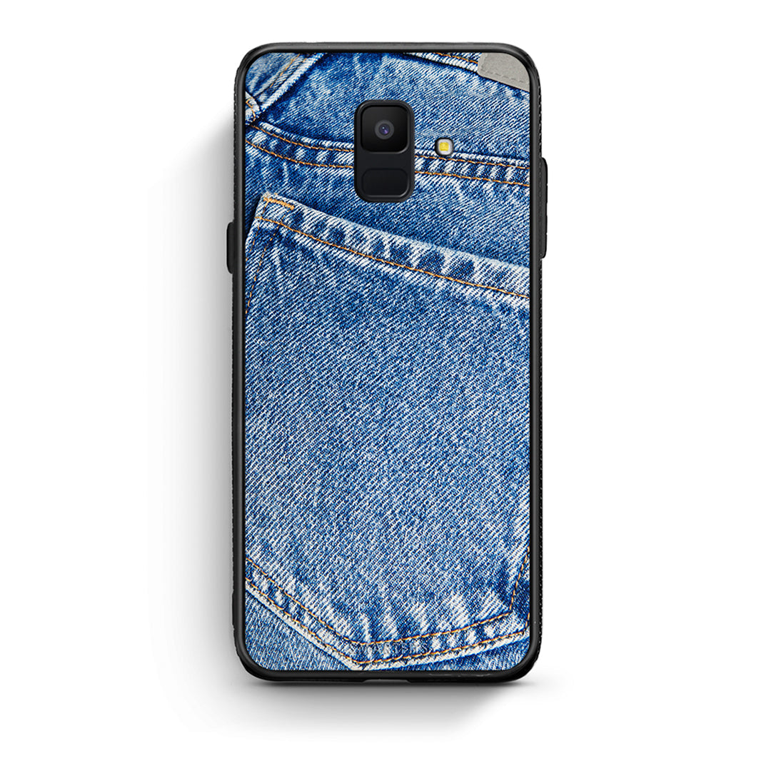 samsung A6 Jeans Pocket θήκη από τη Smartfits με σχέδιο στο πίσω μέρος και μαύρο περίβλημα | Smartphone case with colorful back and black bezels by Smartfits