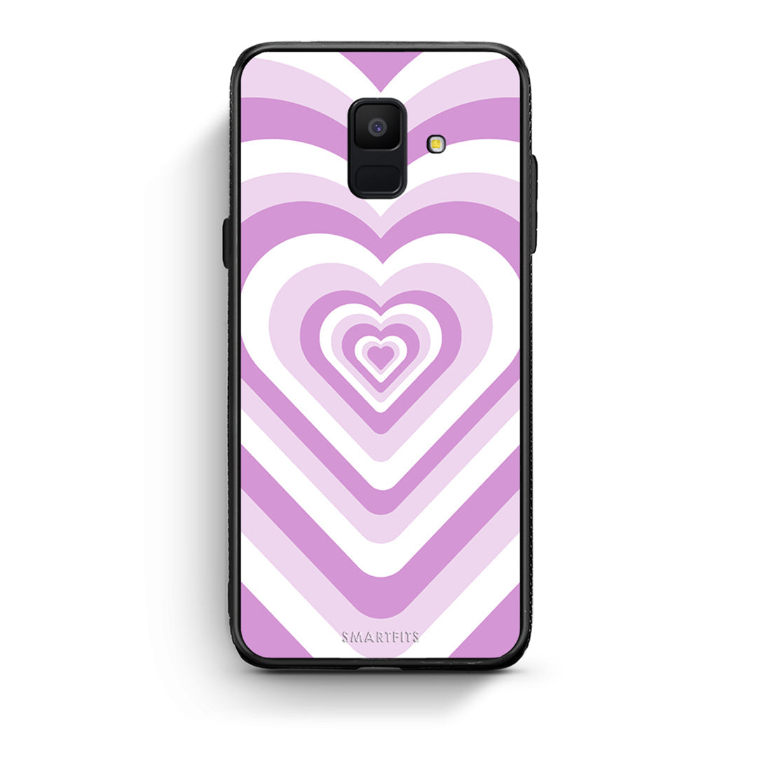 samsung A6 Lilac Hearts θήκη από τη Smartfits με σχέδιο στο πίσω μέρος και μαύρο περίβλημα | Smartphone case with colorful back and black bezels by Smartfits