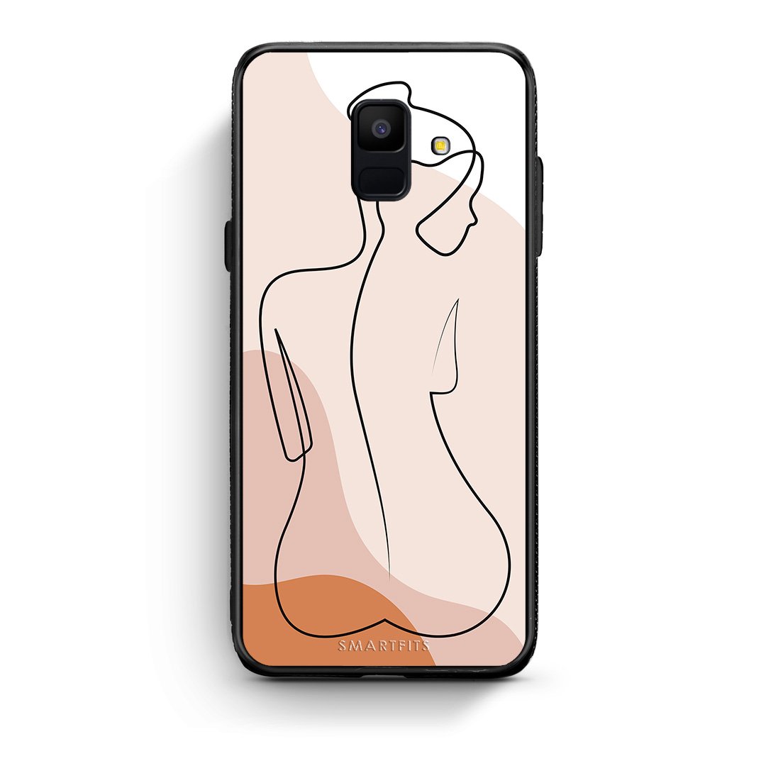 samsung A6 LineArt Woman θήκη από τη Smartfits με σχέδιο στο πίσω μέρος και μαύρο περίβλημα | Smartphone case with colorful back and black bezels by Smartfits