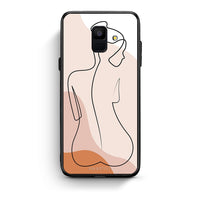 Thumbnail for samsung A6 LineArt Woman θήκη από τη Smartfits με σχέδιο στο πίσω μέρος και μαύρο περίβλημα | Smartphone case with colorful back and black bezels by Smartfits