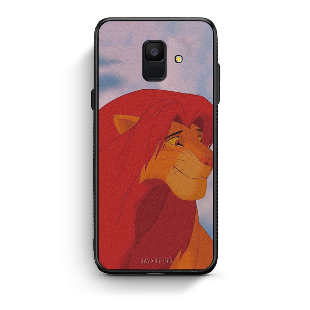 samsung A6 Lion Love 1 Θήκη Αγίου Βαλεντίνου από τη Smartfits με σχέδιο στο πίσω μέρος και μαύρο περίβλημα | Smartphone case with colorful back and black bezels by Smartfits