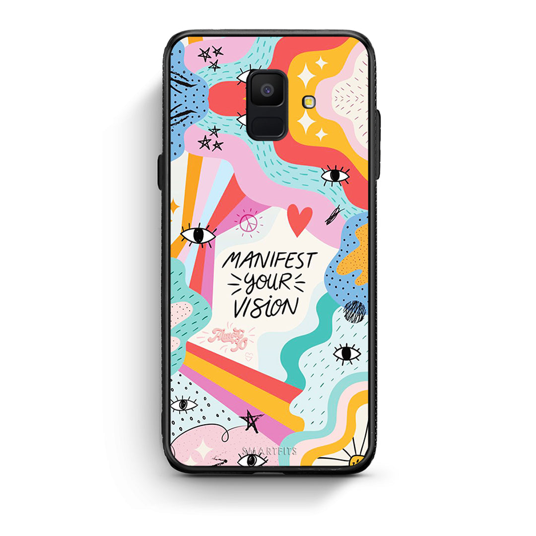 samsung A6 Manifest Your Vision θήκη από τη Smartfits με σχέδιο στο πίσω μέρος και μαύρο περίβλημα | Smartphone case with colorful back and black bezels by Smartfits