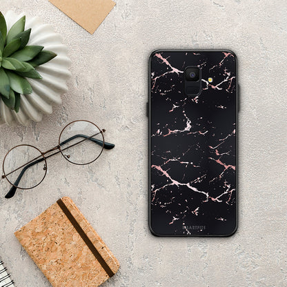 Marble Black Rosegold - Samsung Galaxy A6 2018 θήκη