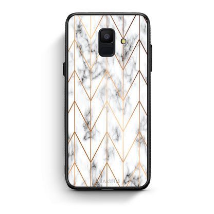 44 - samsung galaxy A6  Gold Geometric Marble case, cover, bumper