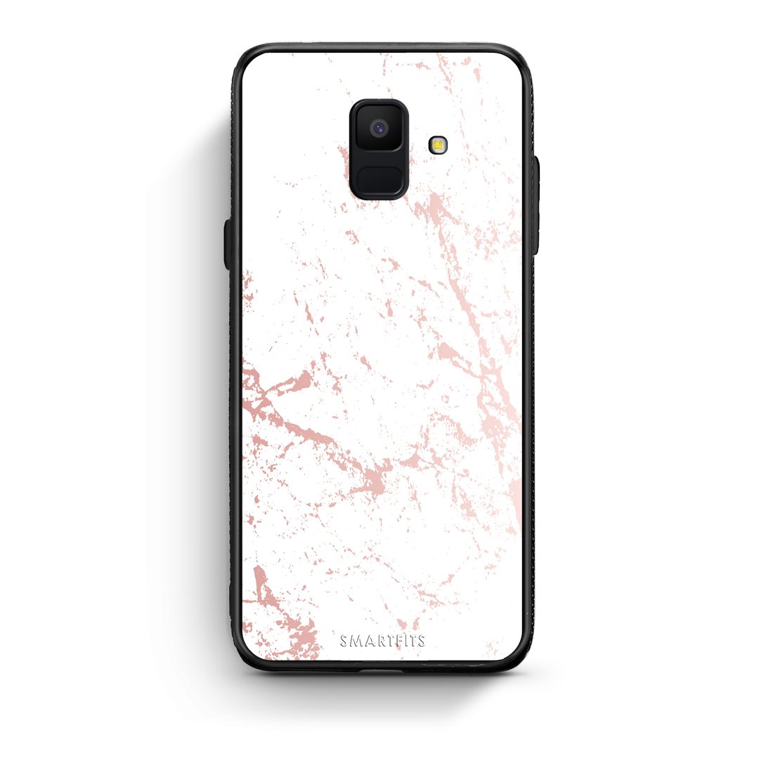 116 - samsung galaxy A6  Pink Splash Marble case, cover, bumper