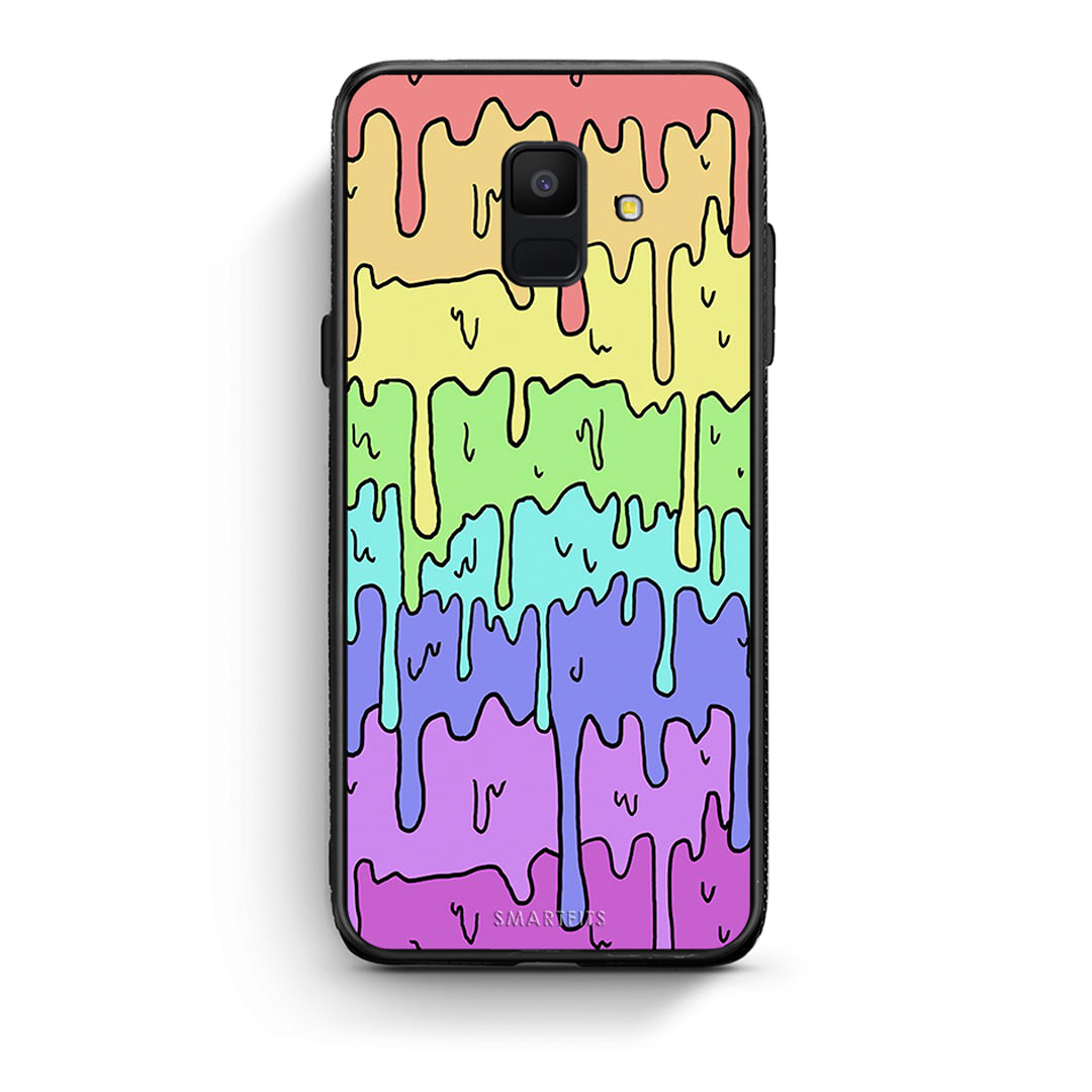 samsung A6 Melting Rainbow θήκη από τη Smartfits με σχέδιο στο πίσω μέρος και μαύρο περίβλημα | Smartphone case with colorful back and black bezels by Smartfits
