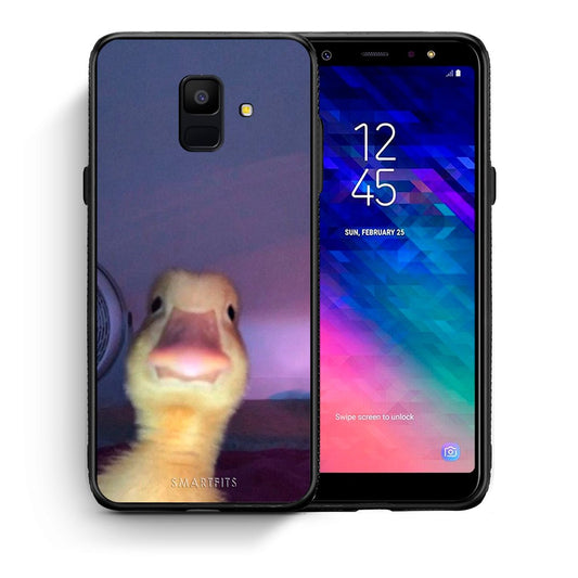 Θήκη Samsung A6 2018 Meme Duck από τη Smartfits με σχέδιο στο πίσω μέρος και μαύρο περίβλημα | Samsung A6 2018 Meme Duck case with colorful back and black bezels
