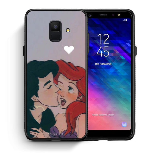 Θήκη Αγίου Βαλεντίνου Samsung A6 2018 Mermaid Love από τη Smartfits με σχέδιο στο πίσω μέρος και μαύρο περίβλημα | Samsung A6 2018 Mermaid Love case with colorful back and black bezels