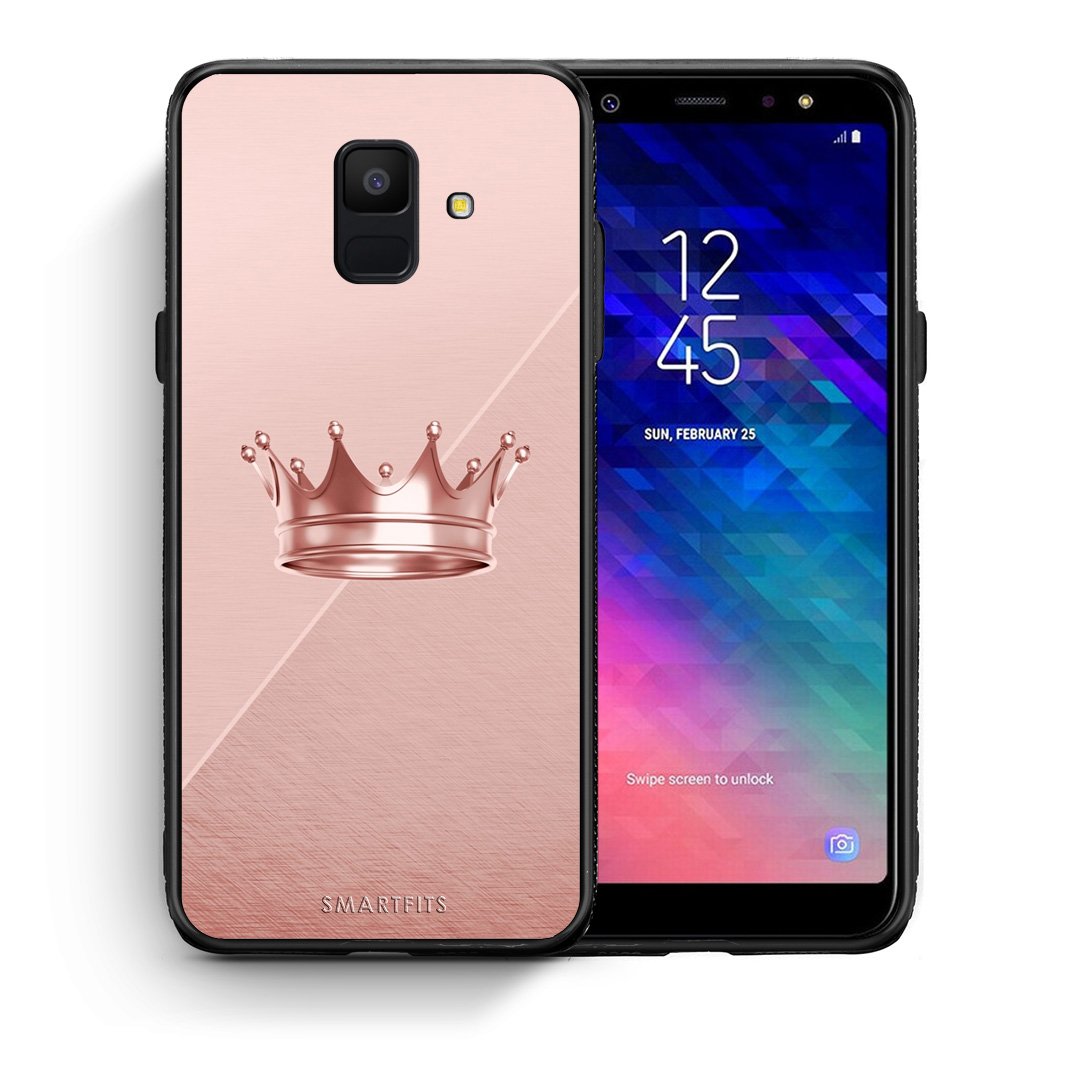 Θήκη Samsung A6 2018 Crown Minimal από τη Smartfits με σχέδιο στο πίσω μέρος και μαύρο περίβλημα | Samsung A6 2018 Crown Minimal case with colorful back and black bezels