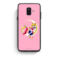 Thumbnail for samsung A6 Moon Girl θήκη από τη Smartfits με σχέδιο στο πίσω μέρος και μαύρο περίβλημα | Smartphone case with colorful back and black bezels by Smartfits