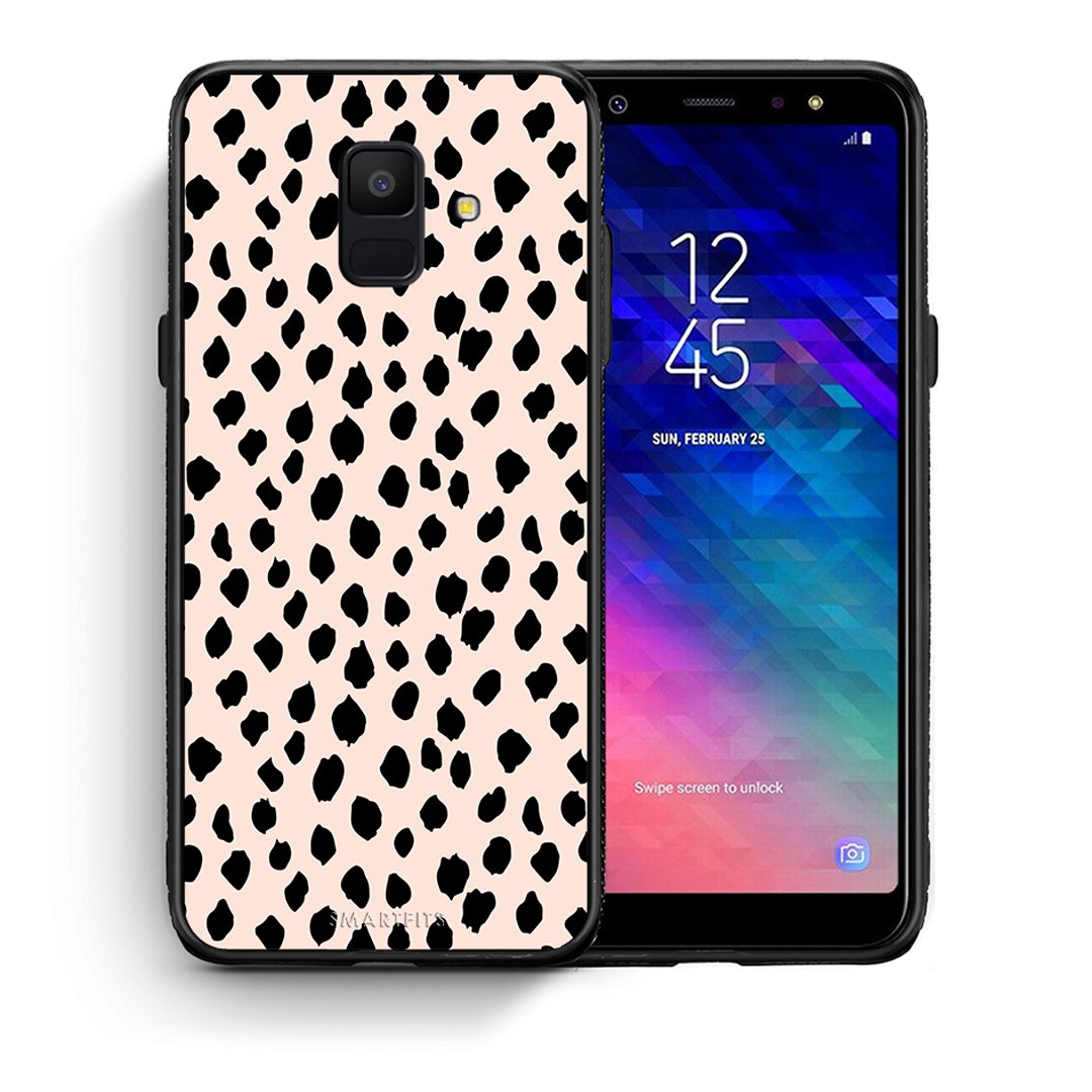 Θήκη Samsung A6 2018 New Polka Dots από τη Smartfits με σχέδιο στο πίσω μέρος και μαύρο περίβλημα | Samsung A6 2018 New Polka Dots case with colorful back and black bezels