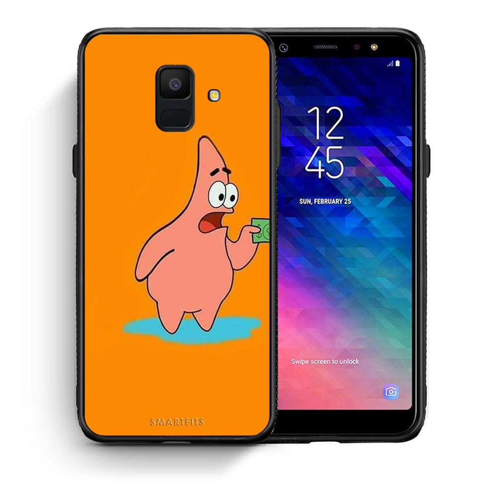Θήκη Αγίου Βαλεντίνου Samsung A6 2018 No Money 1 από τη Smartfits με σχέδιο στο πίσω μέρος και μαύρο περίβλημα | Samsung A6 2018 No Money 1 case with colorful back and black bezels