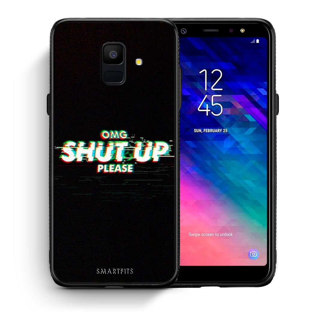 Θήκη Samsung A6 2018 OMG ShutUp από τη Smartfits με σχέδιο στο πίσω μέρος και μαύρο περίβλημα | Samsung A6 2018 OMG ShutUp case with colorful back and black bezels