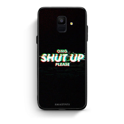 samsung A6 OMG ShutUp θήκη από τη Smartfits με σχέδιο στο πίσω μέρος και μαύρο περίβλημα | Smartphone case with colorful back and black bezels by Smartfits