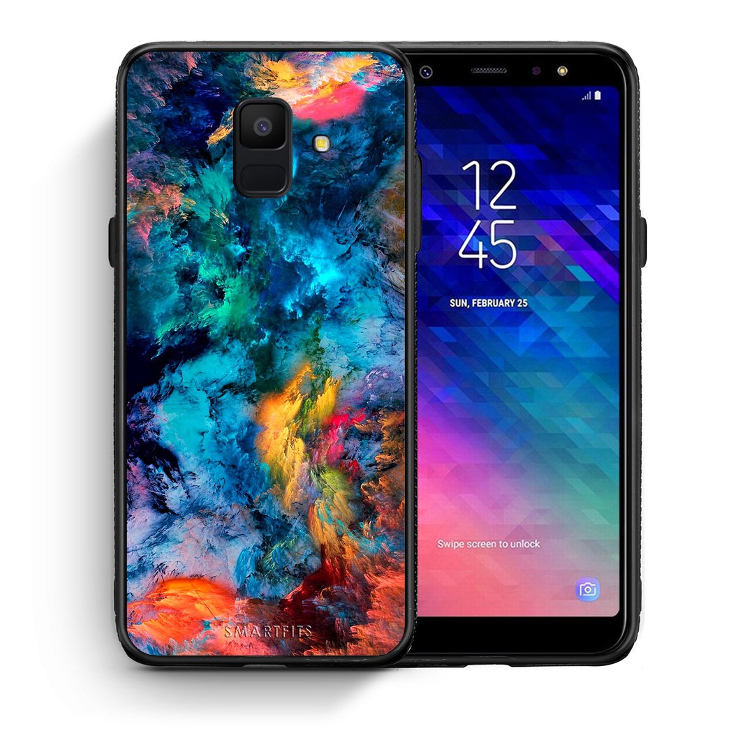 Θήκη Samsung A6 2018 Crayola Paint από τη Smartfits με σχέδιο στο πίσω μέρος και μαύρο περίβλημα | Samsung A6 2018 Crayola Paint case with colorful back and black bezels