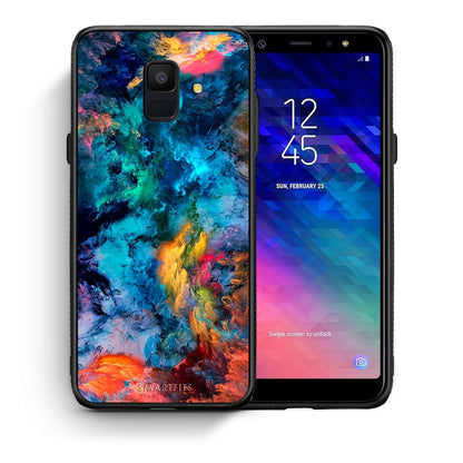 Θήκη Samsung A6 2018 Crayola Paint από τη Smartfits με σχέδιο στο πίσω μέρος και μαύρο περίβλημα | Samsung A6 2018 Crayola Paint case with colorful back and black bezels