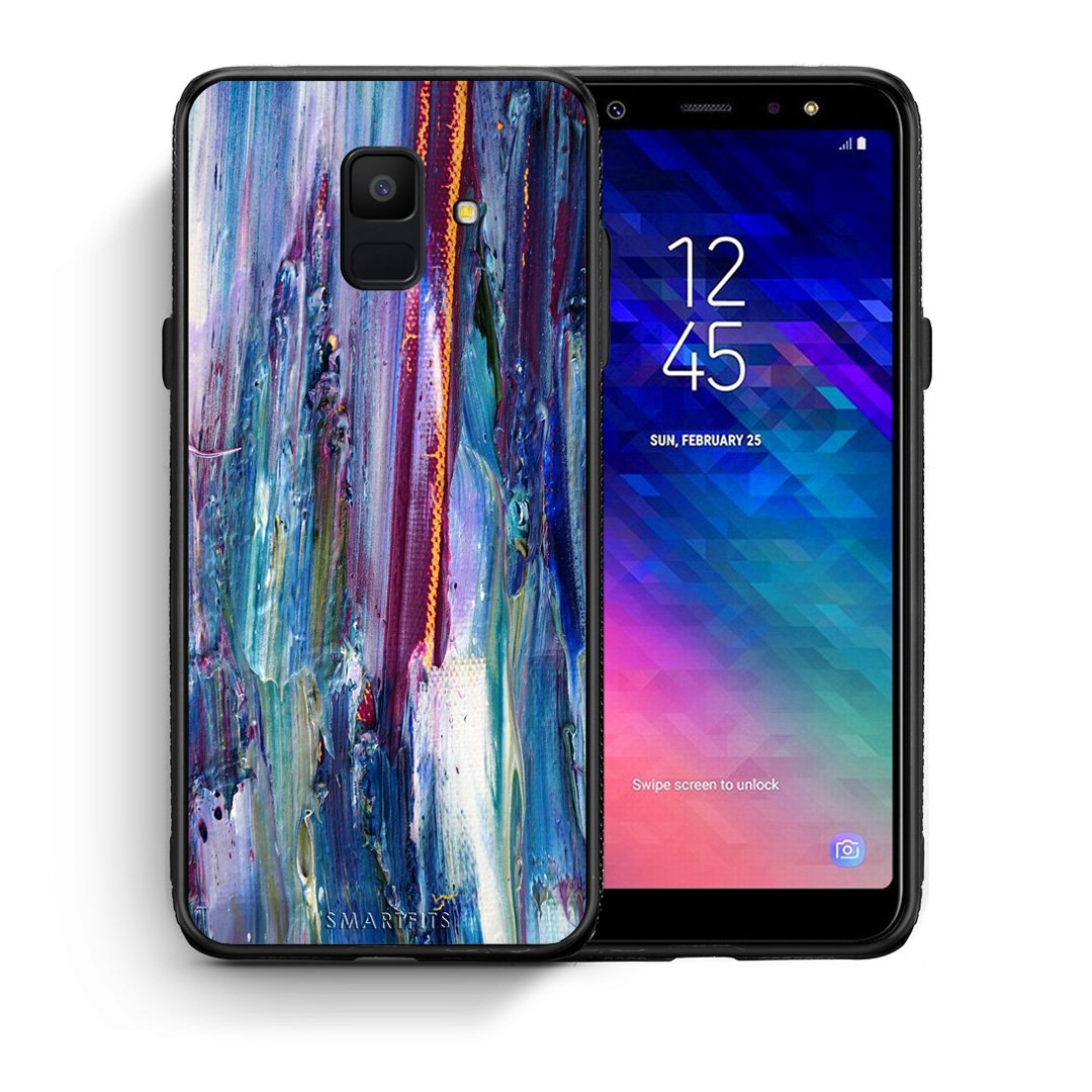 Θήκη Samsung A6 2018 Winter Paint από τη Smartfits με σχέδιο στο πίσω μέρος και μαύρο περίβλημα | Samsung A6 2018 Winter Paint case with colorful back and black bezels