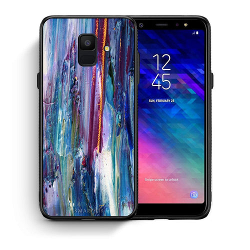Θήκη Samsung A6 2018 Winter Paint από τη Smartfits με σχέδιο στο πίσω μέρος και μαύρο περίβλημα | Samsung A6 2018 Winter Paint case with colorful back and black bezels
