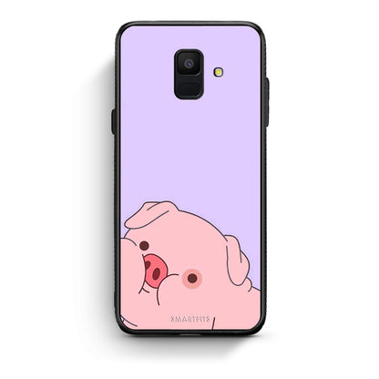 samsung A6 Pig Love 2 Θήκη Αγίου Βαλεντίνου από τη Smartfits με σχέδιο στο πίσω μέρος και μαύρο περίβλημα | Smartphone case with colorful back and black bezels by Smartfits