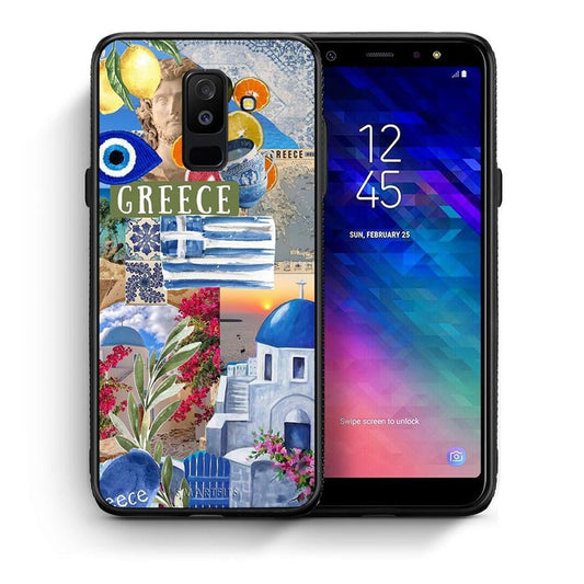 Θήκη Samsung A6+ 2018 All Greek από τη Smartfits με σχέδιο στο πίσω μέρος και μαύρο περίβλημα | Samsung A6+ 2018 All Greek case with colorful back and black bezels
