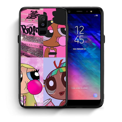 Θήκη Αγίου Βαλεντίνου Samsung A6+ 2018 Bubble Girls από τη Smartfits με σχέδιο στο πίσω μέρος και μαύρο περίβλημα | Samsung A6+ 2018 Bubble Girls case with colorful back and black bezels