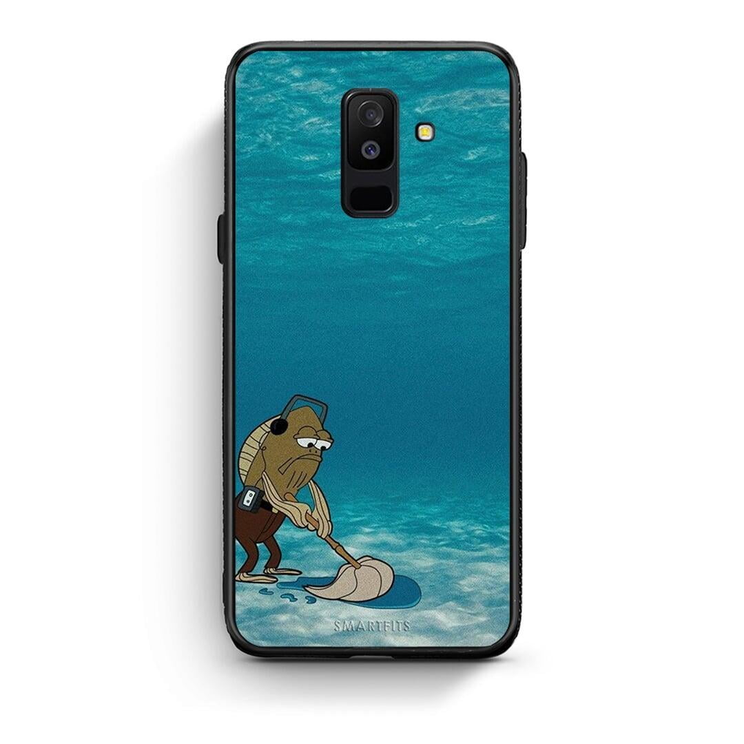 samsung A6 Plus Clean The Ocean Θήκη από τη Smartfits με σχέδιο στο πίσω μέρος και μαύρο περίβλημα | Smartphone case with colorful back and black bezels by Smartfits