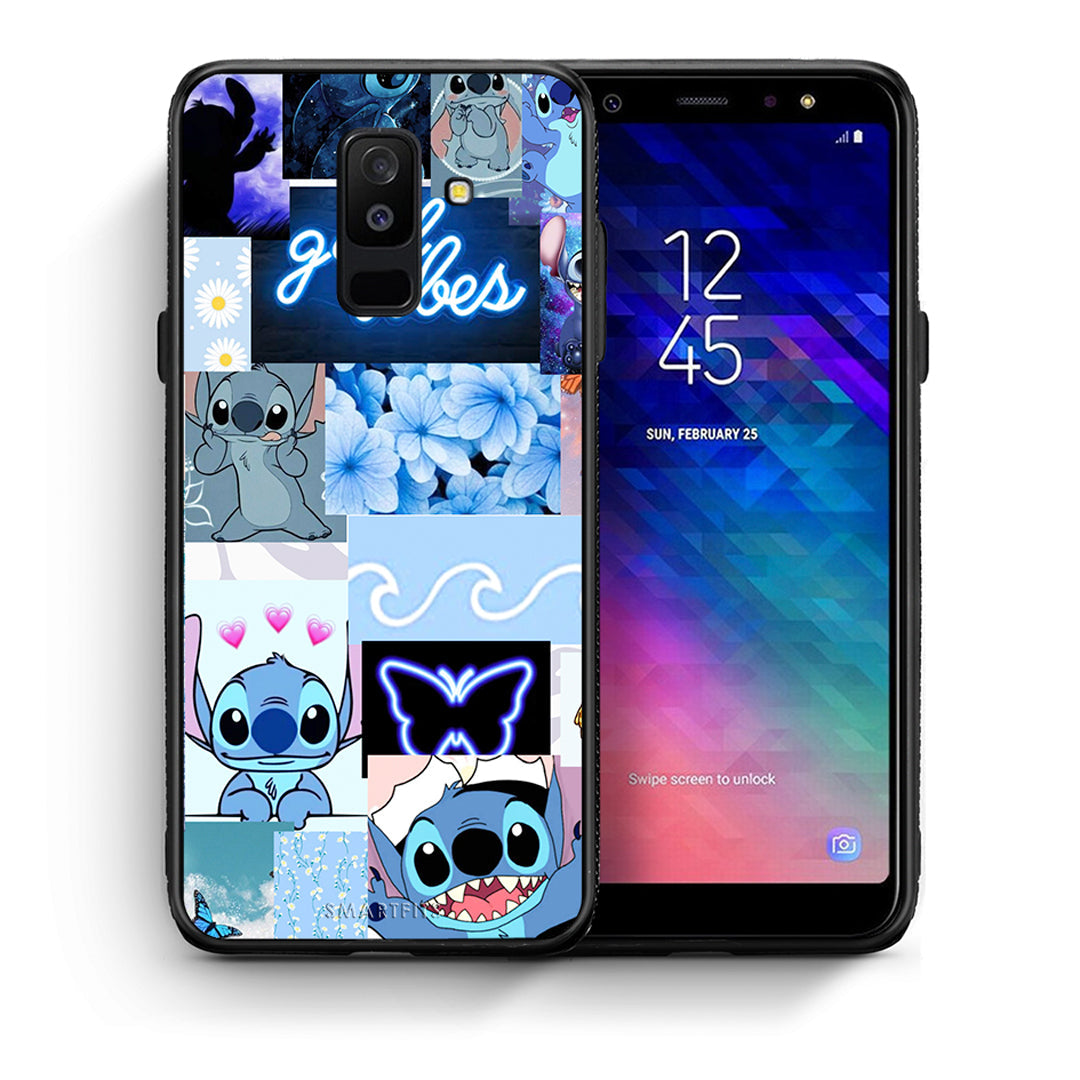 Θήκη Αγίου Βαλεντίνου Samsung A6+ 2018 Collage Good Vibes από τη Smartfits με σχέδιο στο πίσω μέρος και μαύρο περίβλημα | Samsung A6+ 2018 Collage Good Vibes case with colorful back and black bezels