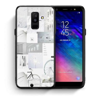 Θήκη Αγίου Βαλεντίνου Samsung A6+ 2018 Collage Make Me Wonder από τη Smartfits με σχέδιο στο πίσω μέρος και μαύρο περίβλημα | Samsung A6+ 2018 Collage Make Me Wonder case with colorful back and black bezels