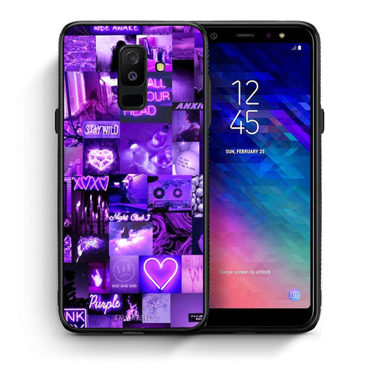 Θήκη Αγίου Βαλεντίνου Samsung A6+ 2018 Collage Stay Wild από τη Smartfits με σχέδιο στο πίσω μέρος και μαύρο περίβλημα | Samsung A6+ 2018 Collage Stay Wild case with colorful back and black bezels