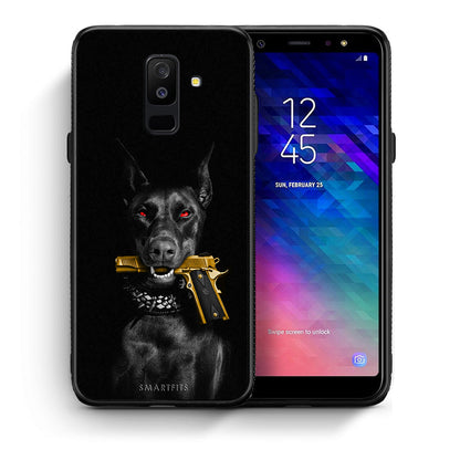 Θήκη Αγίου Βαλεντίνου Samsung A6+ 2018 Golden Gun από τη Smartfits με σχέδιο στο πίσω μέρος και μαύρο περίβλημα | Samsung A6+ 2018 Golden Gun case with colorful back and black bezels