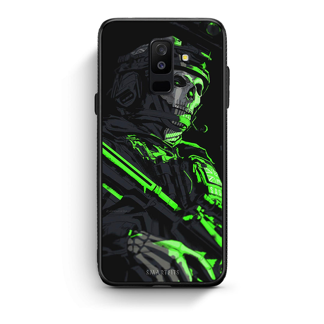 samsung A6 Plus Green Soldier Θήκη Αγίου Βαλεντίνου από τη Smartfits με σχέδιο στο πίσω μέρος και μαύρο περίβλημα | Smartphone case with colorful back and black bezels by Smartfits