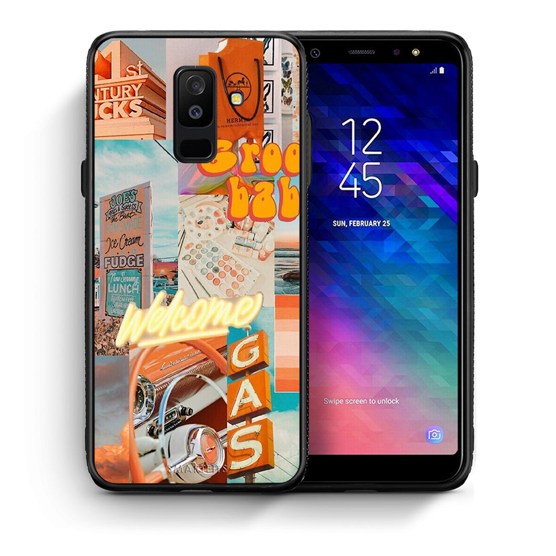 Θήκη Αγίου Βαλεντίνου Samsung A6+ 2018 Groovy Babe από τη Smartfits με σχέδιο στο πίσω μέρος και μαύρο περίβλημα | Samsung A6+ 2018 Groovy Babe case with colorful back and black bezels