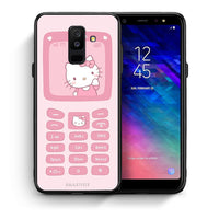 Thumbnail for Θήκη Αγίου Βαλεντίνου Samsung A6+ 2018 Hello Kitten από τη Smartfits με σχέδιο στο πίσω μέρος και μαύρο περίβλημα | Samsung A6+ 2018 Hello Kitten case with colorful back and black bezels
