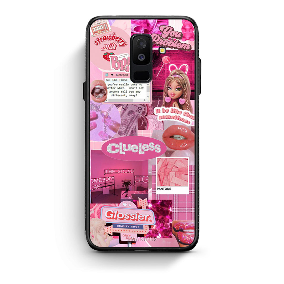 samsung A6 Plus Pink Love Θήκη Αγίου Βαλεντίνου από τη Smartfits με σχέδιο στο πίσω μέρος και μαύρο περίβλημα | Smartphone case with colorful back and black bezels by Smartfits