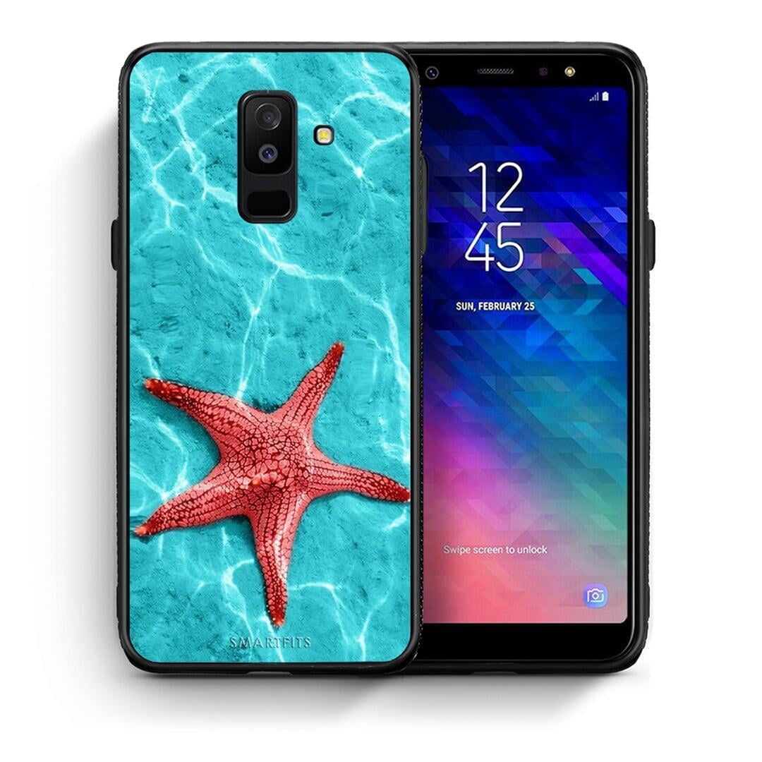 Θήκη Samsung A6+ 2018 Red Starfish από τη Smartfits με σχέδιο στο πίσω μέρος και μαύρο περίβλημα | Samsung A6+ 2018 Red Starfish case with colorful back and black bezels