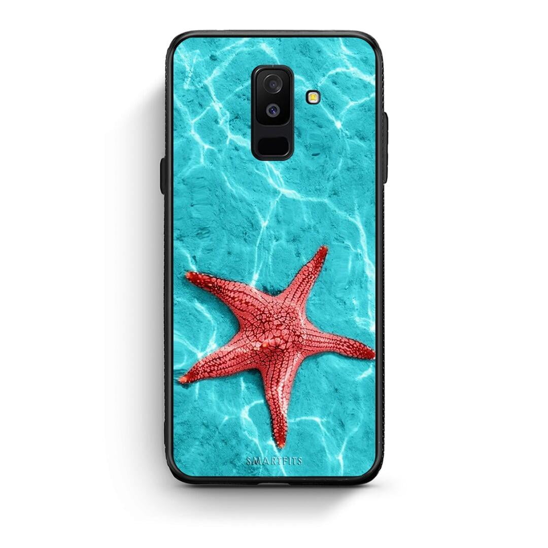 samsung A6 Plus Red Starfish Θήκη από τη Smartfits με σχέδιο στο πίσω μέρος και μαύρο περίβλημα | Smartphone case with colorful back and black bezels by Smartfits