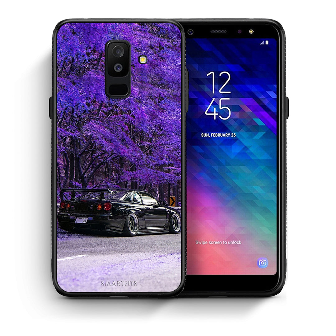 Θήκη Αγίου Βαλεντίνου Samsung A6+ 2018 Super Car από τη Smartfits με σχέδιο στο πίσω μέρος και μαύρο περίβλημα | Samsung A6+ 2018 Super Car case with colorful back and black bezels