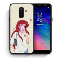 Thumbnail for Θήκη Samsung A6+ 2018 Walking Mermaid από τη Smartfits με σχέδιο στο πίσω μέρος και μαύρο περίβλημα | Samsung A6+ 2018 Walking Mermaid case with colorful back and black bezels