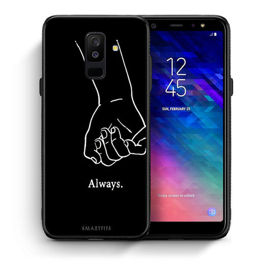 Θήκη Αγίου Βαλεντίνου Samsung A6+ 2018 Always & Forever 1 από τη Smartfits με σχέδιο στο πίσω μέρος και μαύρο περίβλημα | Samsung A6+ 2018 Always & Forever 1 case with colorful back and black bezels