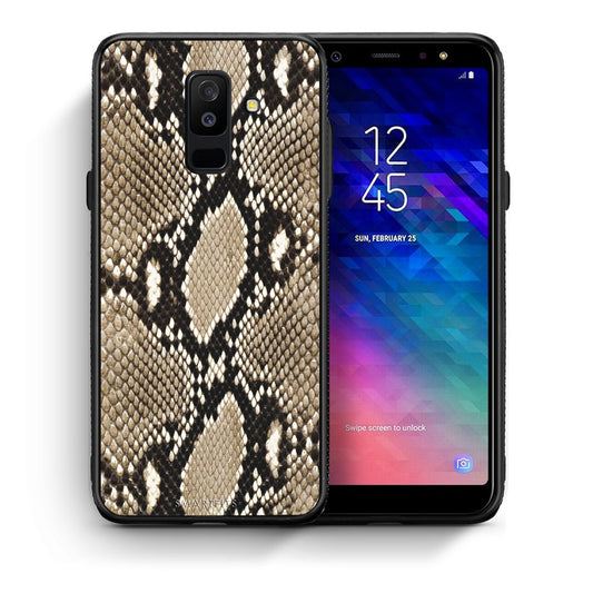 Θήκη Samsung A6+ 2018 Fashion Snake Animal από τη Smartfits με σχέδιο στο πίσω μέρος και μαύρο περίβλημα | Samsung A6+ 2018 Fashion Snake Animal case with colorful back and black bezels
